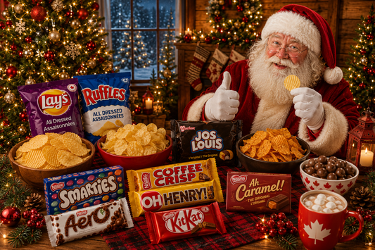 Christmas Canadian Snacks Shipped Internationally, UK, USA, France, Austria, Coffee Crisp, Jos Louis, All Dressed Chips