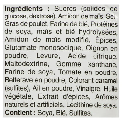 List of ingredients in a product with a white background