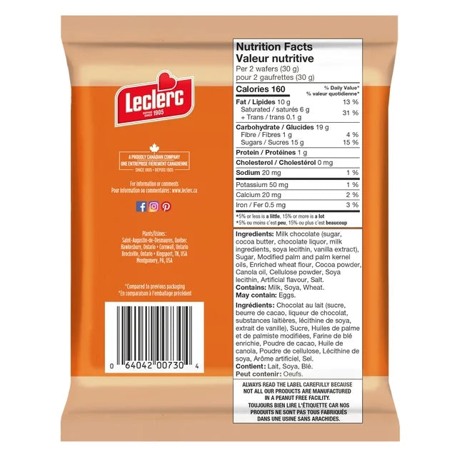 Biscuits Gaufrette Café au Lait Célébration Leclerc (240g)