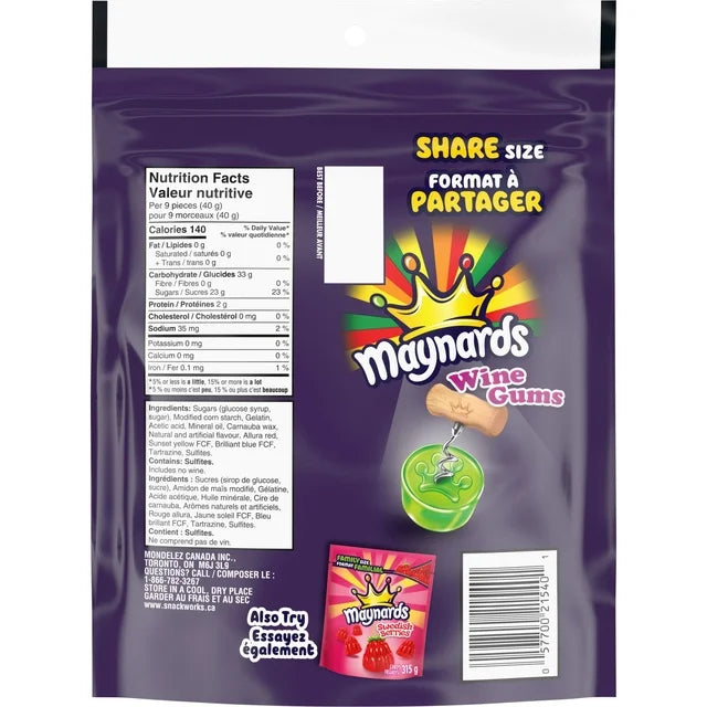 Maynards Wine Gums Bonbons Gommes (315G)