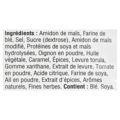 List of ingredients in a product with a white background
