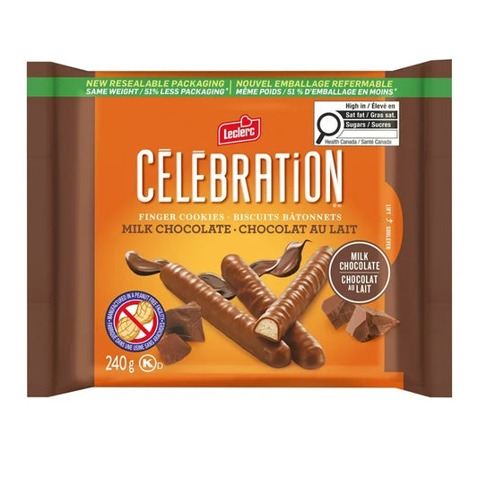 Biscuits aux doigts au chocolat au lait Leclerc Célébration (240 g)
