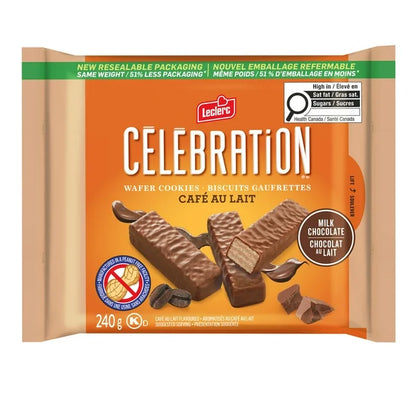 Biscuits Gaufrette Café au Lait Célébration Leclerc (240g)