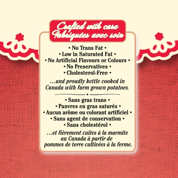 Product label with health claims on a red background