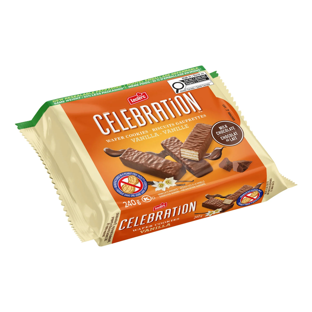 Leclerc Célébration Biscuits gaufrettes à la vanille (240G)