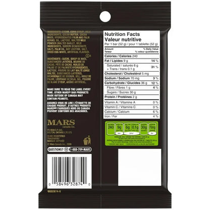 Barres de chocolat Mars, paquet de 4 (4 x 52 g)