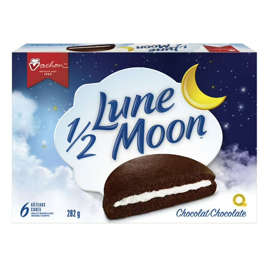 Box of Lune Moièn chocolate cookies with a night sky design on the packaging.