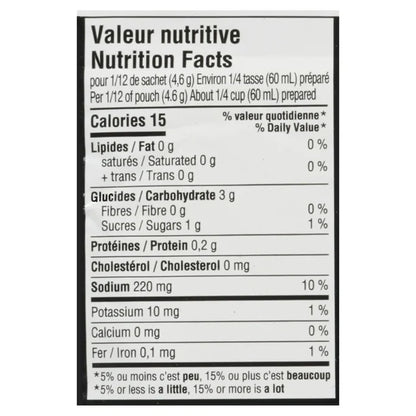Nutrition facts label on a white background