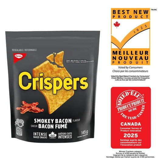 Biscuits salés saveur bacon fumé Crispers 145g