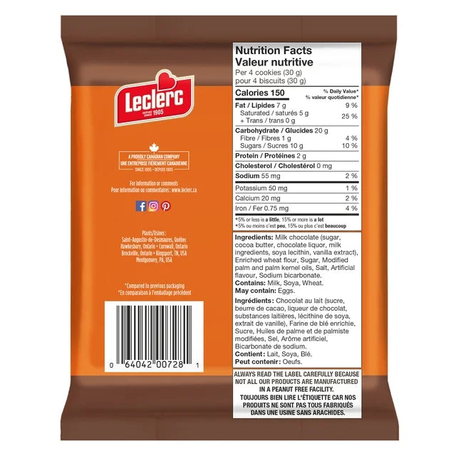 Biscuits aux doigts au chocolat au lait Leclerc Célébration (240 g)