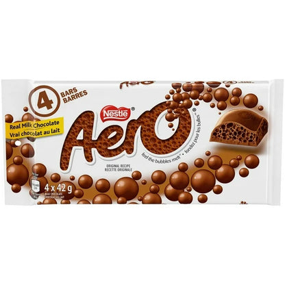 Nestle Aero chocolate bar packaging on a white background