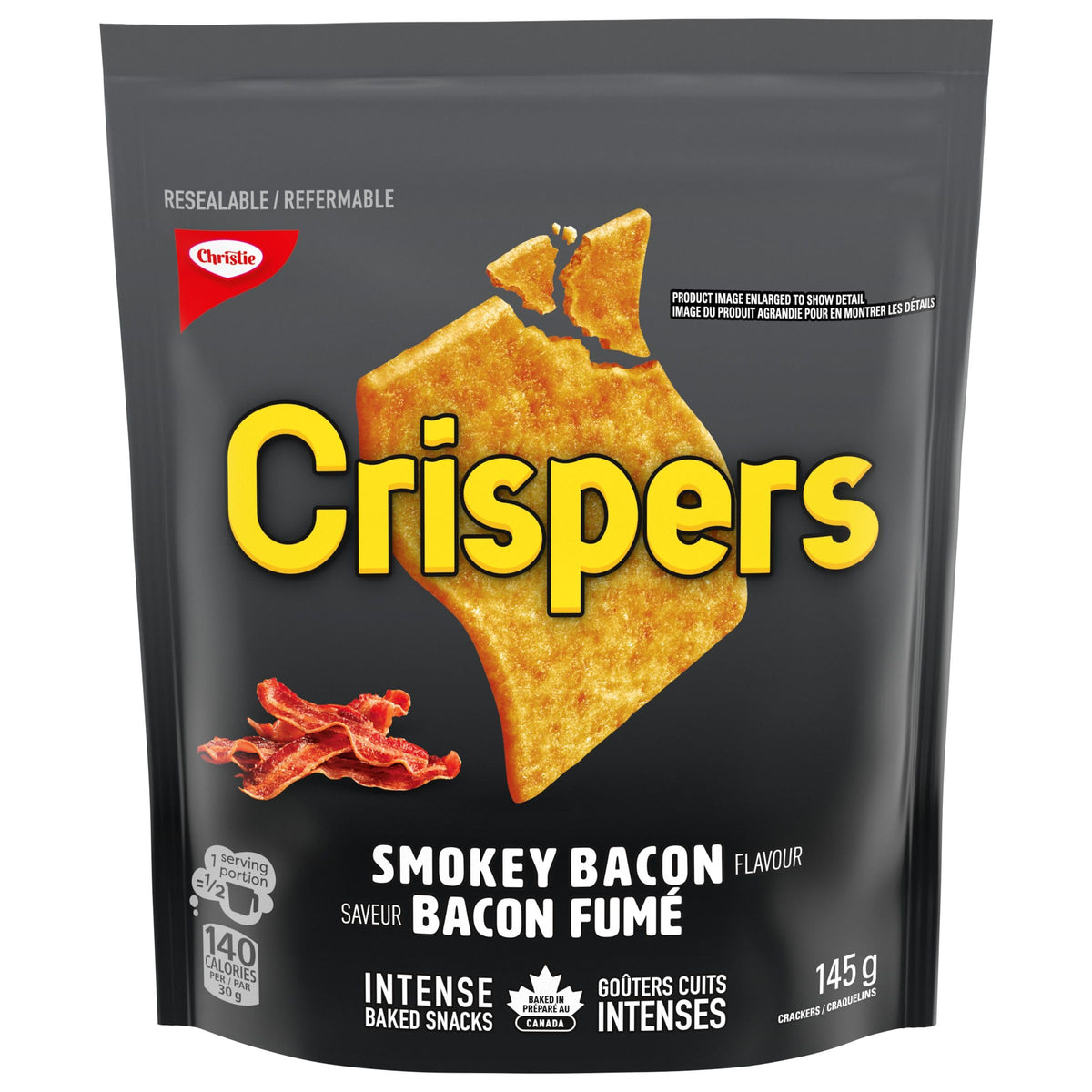 Biscuits salés saveur bacon fumé Crispers 145g