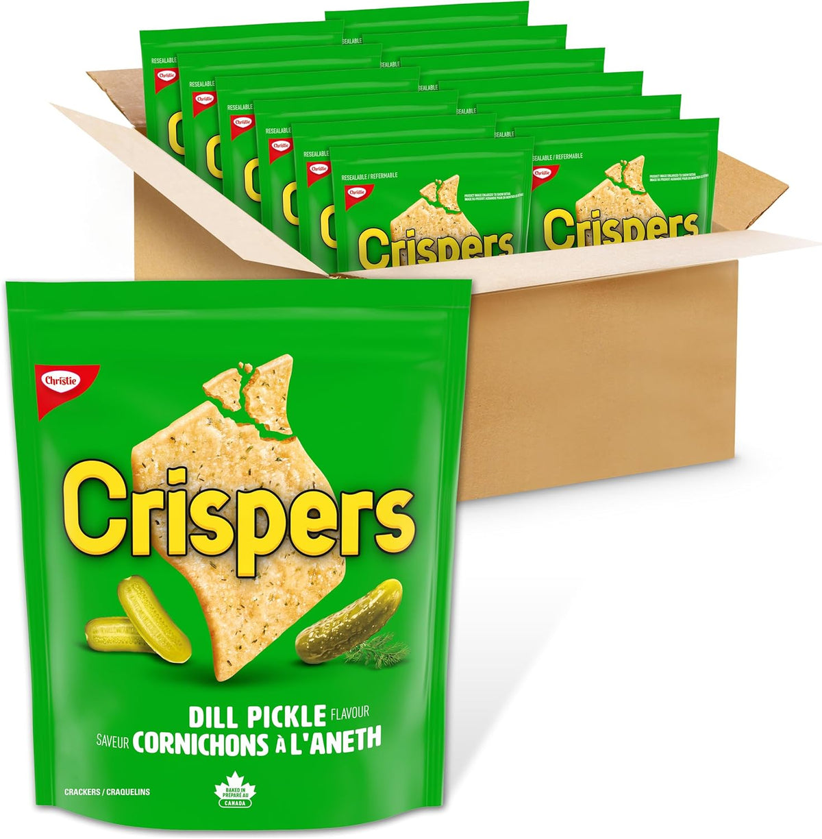 Crispers Saveur Cornichon Aneth, Lot de 12 (12 x 145g)