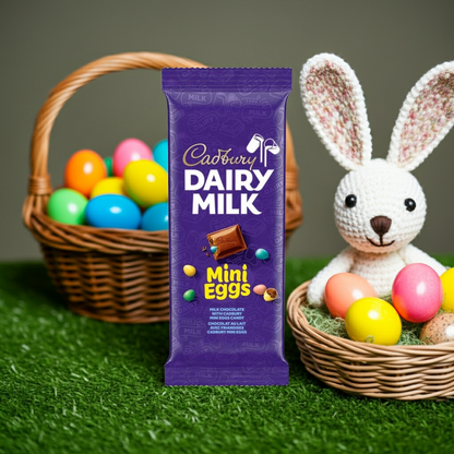 Barre de chocolat pleine grandeur Cadbury Dairy Milk avec Mini Eggs (90g)