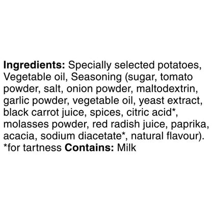 List of ingredients for a food product on a white background