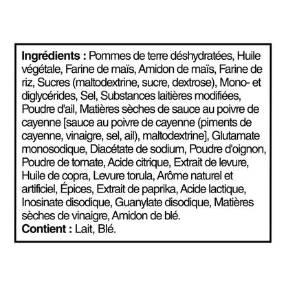 Ingredients list in French on a white background