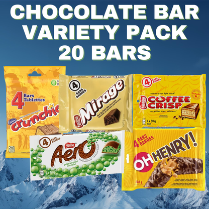 Lot de barres chocolatées variées (20 barres format standard) (708g / 1,5lb)