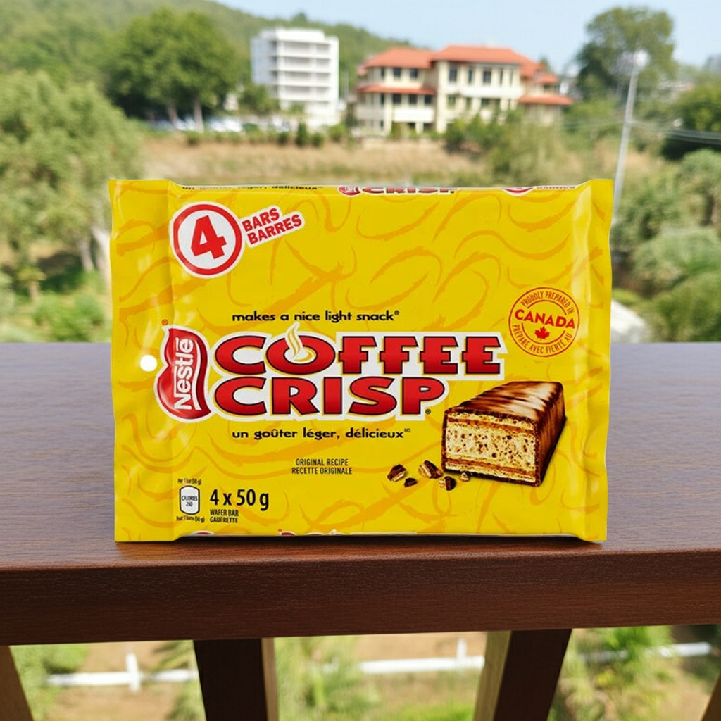 Barre chocolatée gaufrée Coffee Crisp paquet de 4 (50 g x 4)