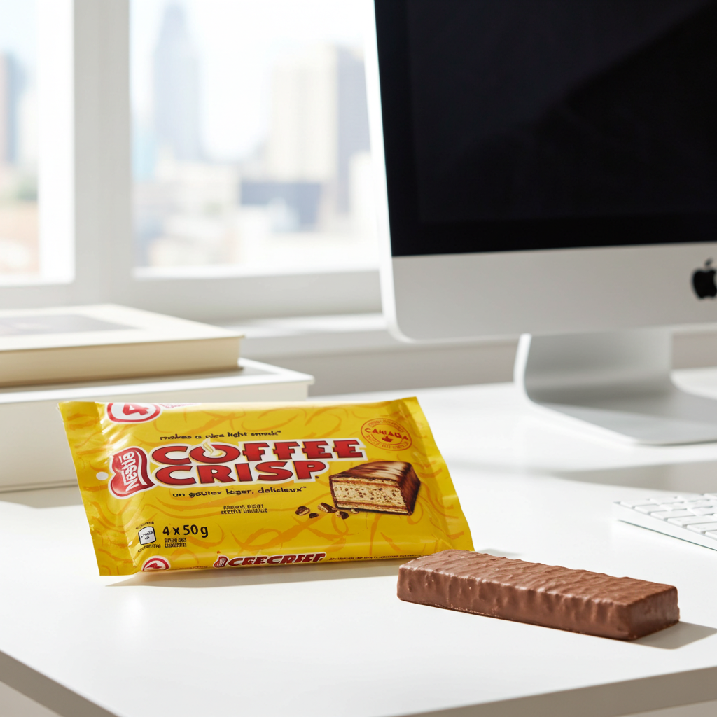 Barre chocolatée gaufrée Coffee Crisp paquet de 4 (50 g x 4)