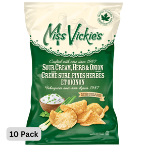 Croustilles Crème Sûre, Fines Herbes et Oignon Miss Vickie's Paquet de 10 (10 x 200 g)