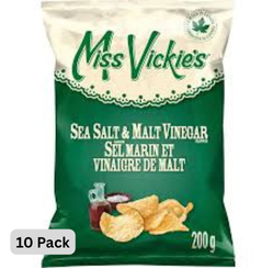 Miss Vickie's Croustilles Sel de mer et Vinaigre de malt Paquet de 10 (10 x 200 g)
