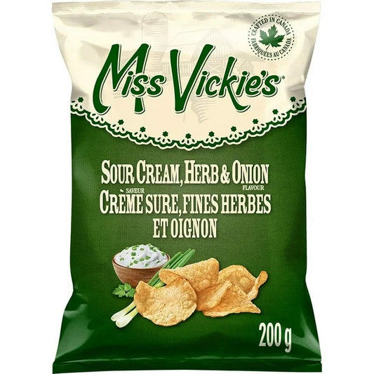 Croustilles Crème Sûre, Fines Herbes et Oignon Miss Vickie's Paquet de 10 (10 x 200 g)