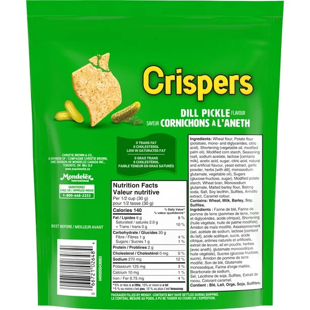 Craquelins saveur cornichon à l'aneth Crispers 145 g