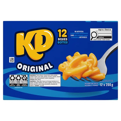 Kraft Dinner Original Macaroni au Fromage 12 Paquets (12 x 200G)