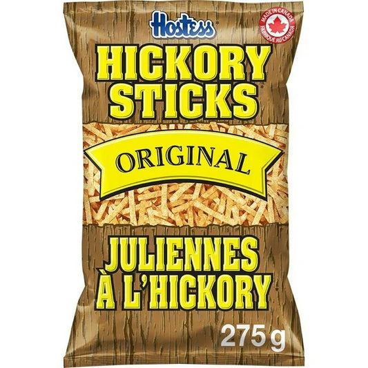 Bag of Hostess Hickory Sticks Original Juliennes A L'Hickory on a white background