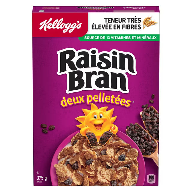 Kellogg’s Deux boules de céréales Raisin Bran Original 375g