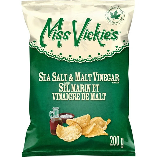 Miss Vickie's Croustilles Sel de mer et Vinaigre de malt Paquet de 10 (10 x 200 g)