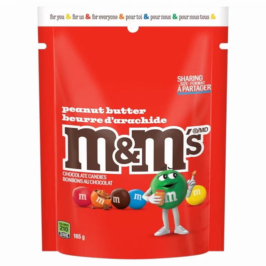 Sachet familial M&M's Chocolat au Lait et Beurre de Cacahuète (165g)