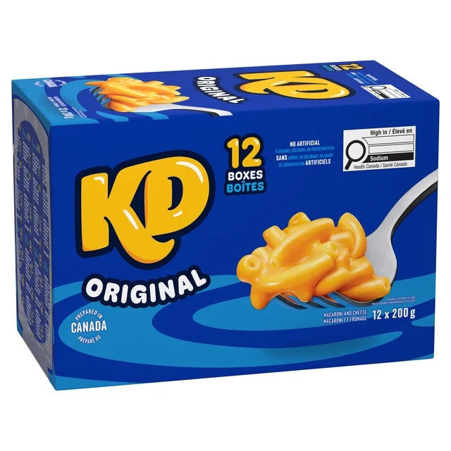 Kraft Dinner Original Macaroni au Fromage 12 Paquets (12 x 200G)